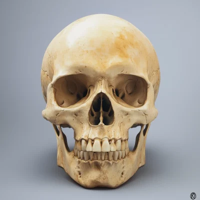 Front View of Human Skull