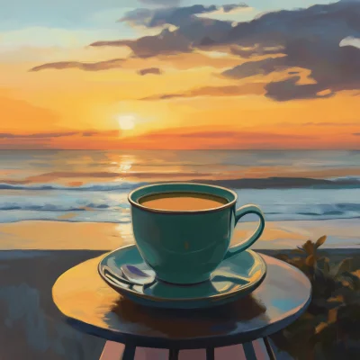 Cozy Tea at Sunset