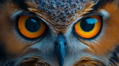 Owl Eyes Close Up