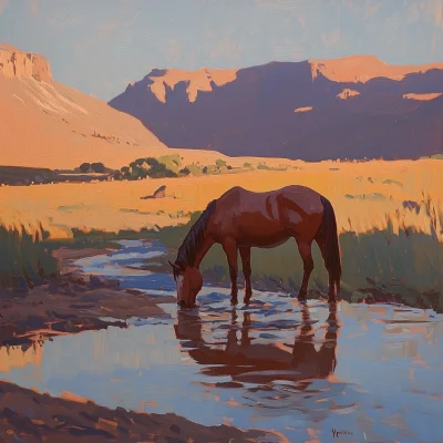 Horse by the Stream