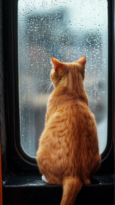 Ginger Cat in Train Carriage