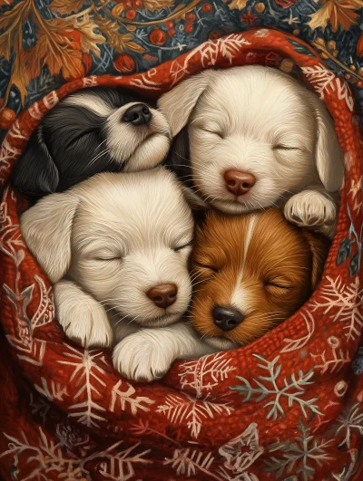 Cute Christmas Puppies