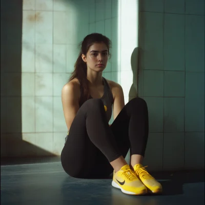 Brunette Playing Squash