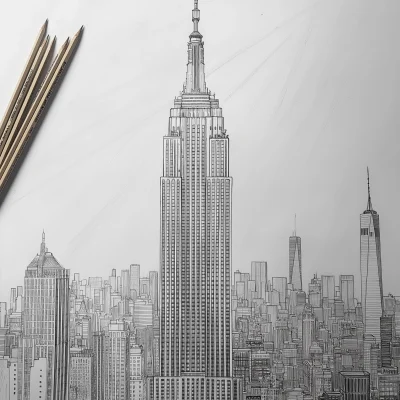 Empire State Building Drawing