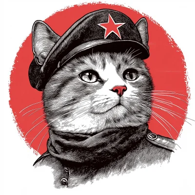 Communist Cat Illustration