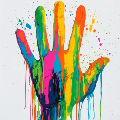 Vibrant Hand Portrait