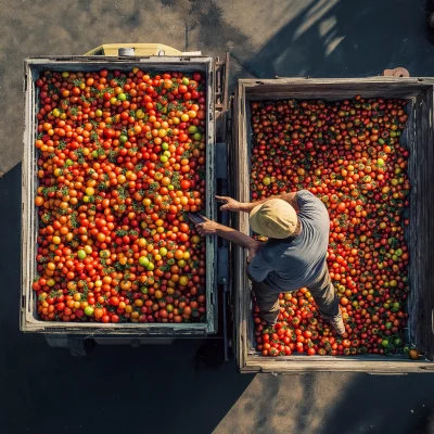 Sorting Tomatoes at Sunrise