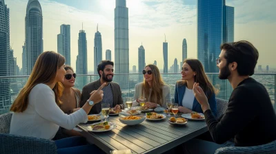 Friends Lunching Over Dubai