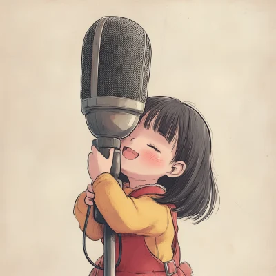 Cute Girl with Microphone