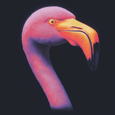 Two Tone Flamingo Head