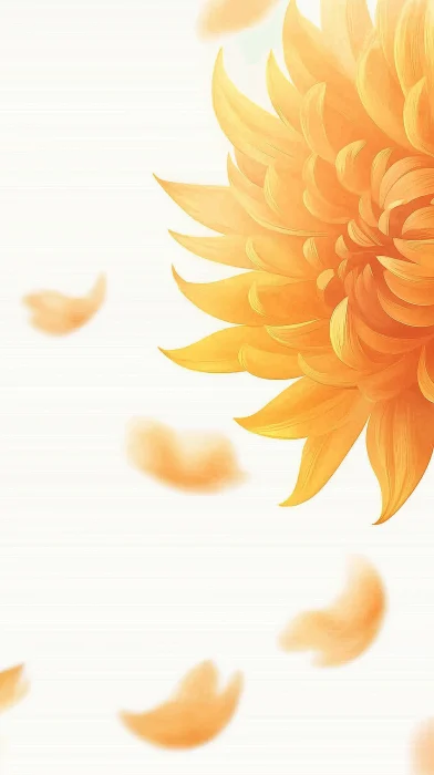 Flying Petals Minimalist Background