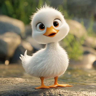 Cute Goose in Pixar Style