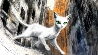 Ghostly Urban Cat