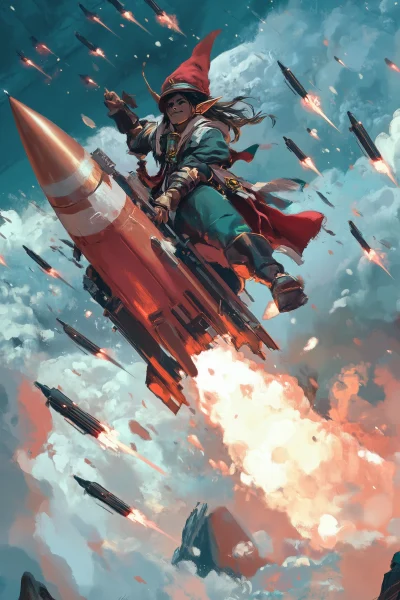 Mage Riding on Missile