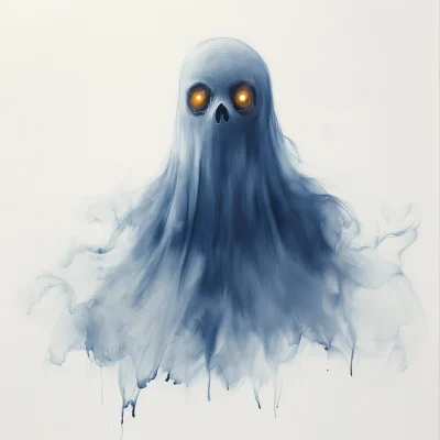 Floating Ghost in Watercolor