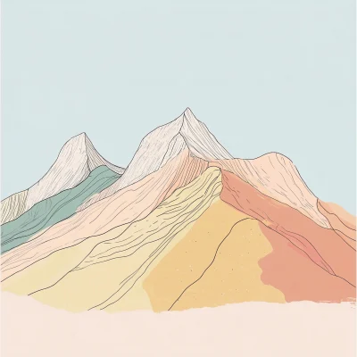 Pastel Mountain Range