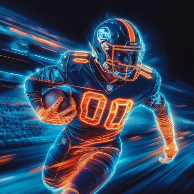 Neon American Football Player