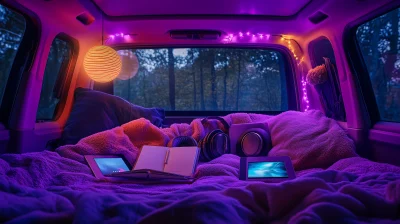 Cozy Truck Bed at Night