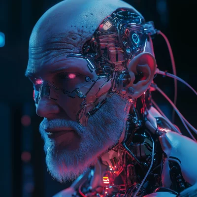 Cyborg with Human Face