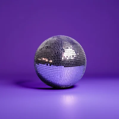 Disco Ball on Purple Background