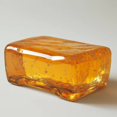 Yellow Bubble Glass Ottoman