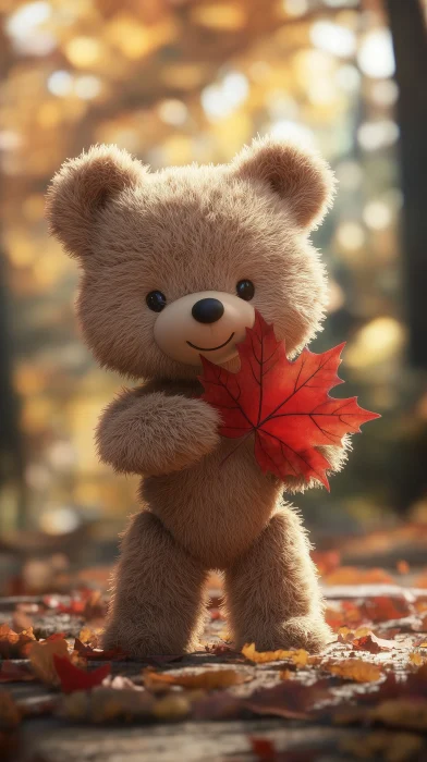 Happy Teddy in Autumn