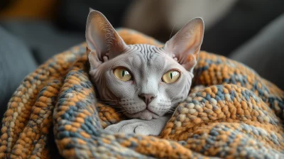 Sphynx Cat in Minimalist Studio