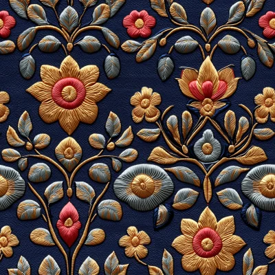 Thai Fabric with Pum Khao Bin Pattern