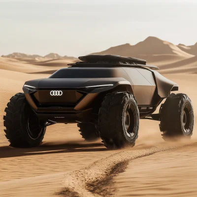 Futuristic Audi Concept Car in Desert