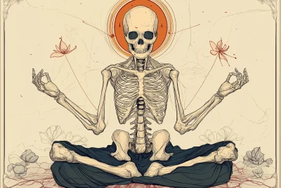 Human Skeleton in Lotus Pose