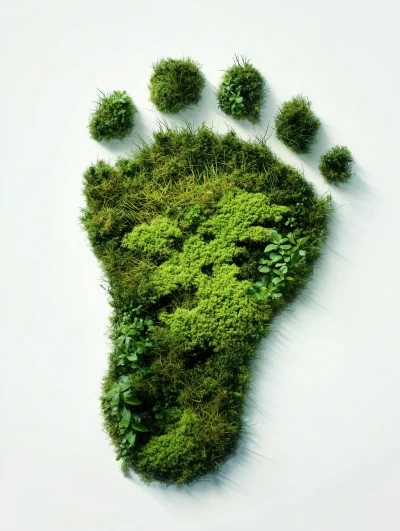 Green Footprint of Grass and Moss