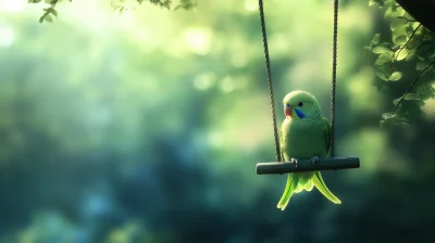 Monk Parakeet on Swing