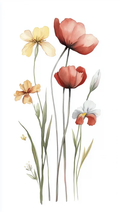 Minimalist Watercolor Florals