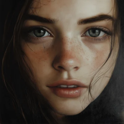 Realistic Young Woman Portrait