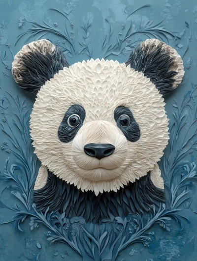 Handmade Paper Panda Art