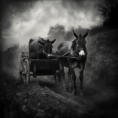 Donkey and Wagon