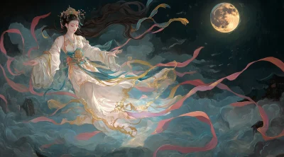 Dreamy Traditional Chinese Dress Illustration