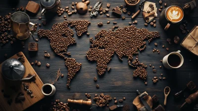 Coffee Bean World Map