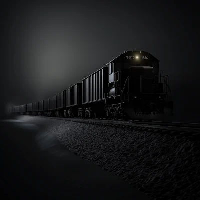 3D Black Cargo Train