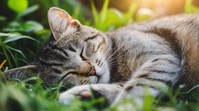 Sleeping Cat in Morning Light