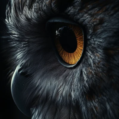 Hyperrealistic Owl Close Up