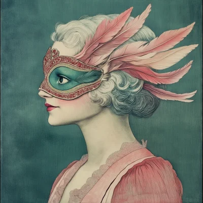 Woman with Lovebird Mask