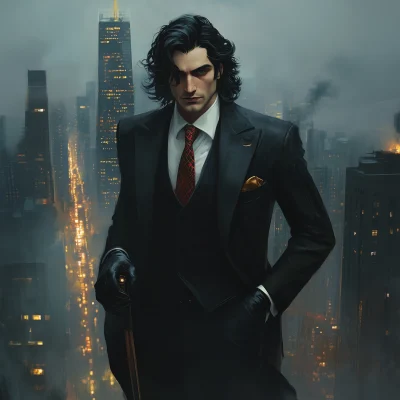 Vampire Businessman on Skyscraper