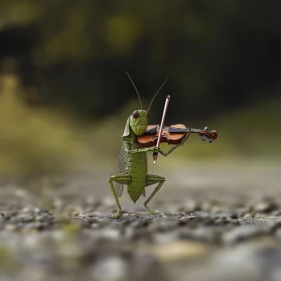 Grasshopper Playing Violin