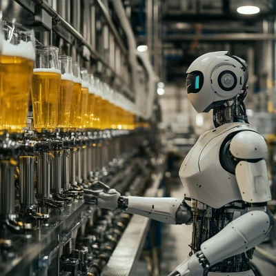 Robot in Beer Production Plant