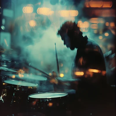 Jazz Drummer in Motion