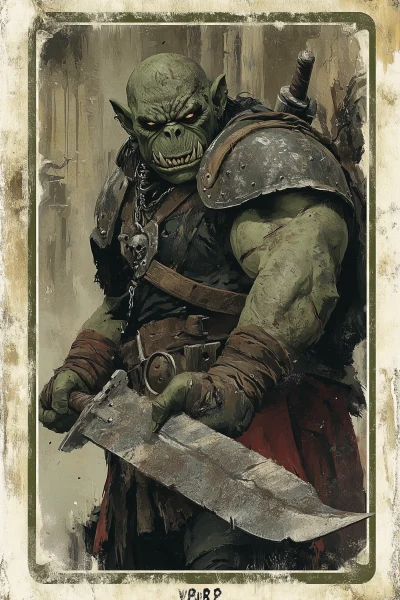 Ork Warboss Tarot Card