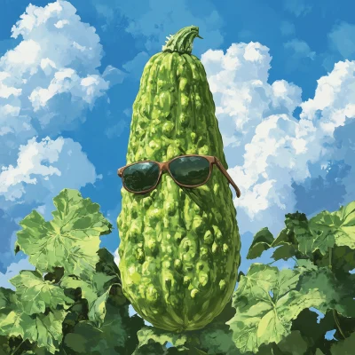 Bitter Gourd with Sunglasses