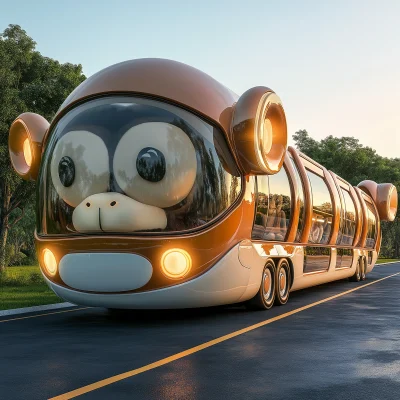 Monkey Shaped Bus Panorama