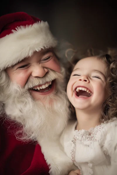 Child Laughing with Santa Claus